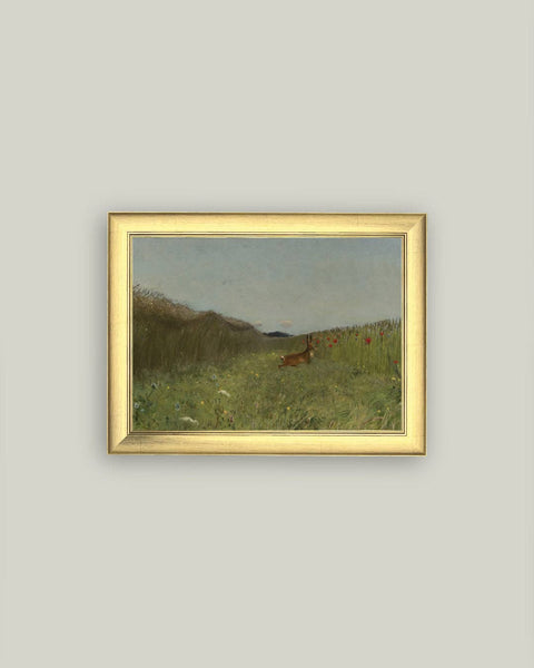Hare in the Grain Framed Antique Art: 11x9