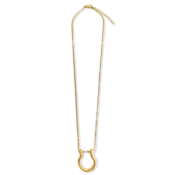 Horse Bit Horse Shoe Steel Stirup Chain Necklace: Silver