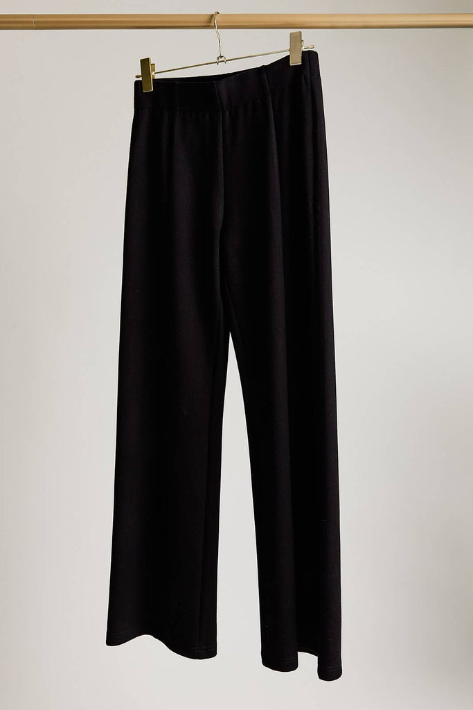 Scuba Wide Leg Pants: Black