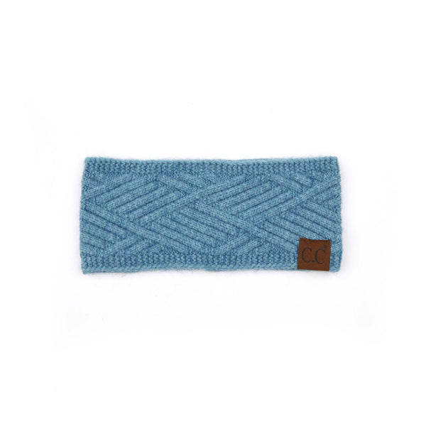 C.C Diagonal Stripe Crisscross Pattern Headwrap: Black