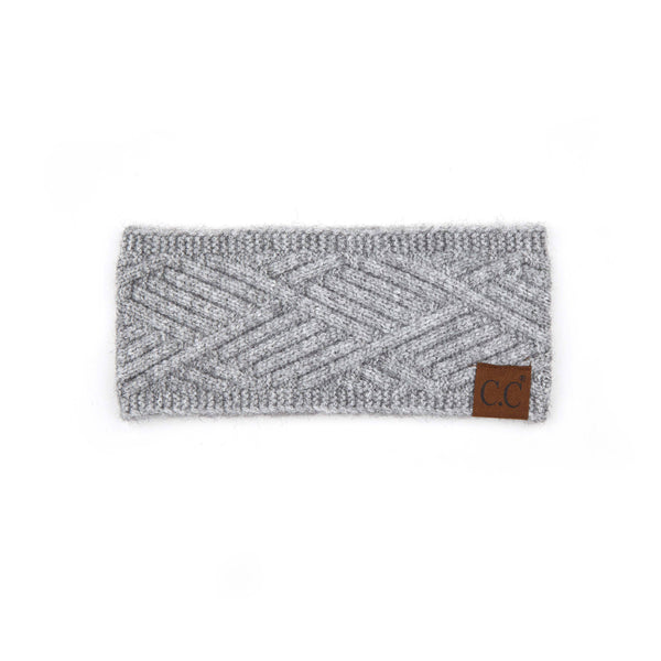 C.C Diagonal Stripe Crisscross Pattern Headwrap: Beige