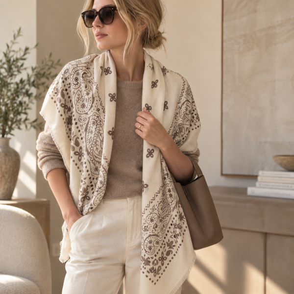 Brushed Bandana Oversized Square Scarf: Dusty Rose