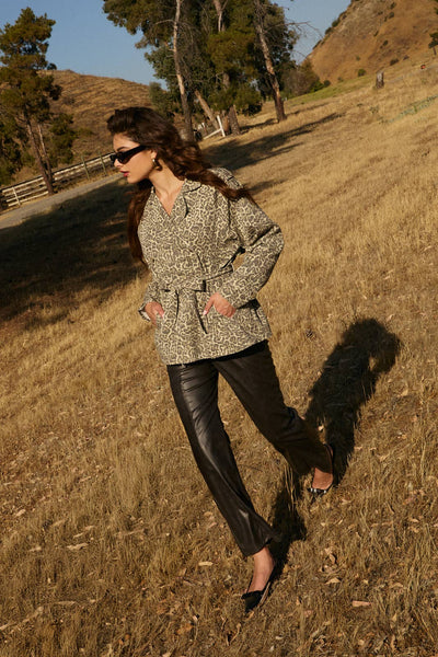 Faded Faux Leather Pants: Charcoal