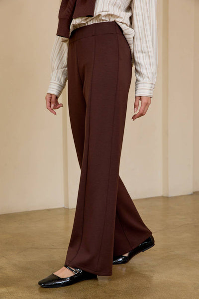 Scuba Wide Leg Pants: Brown