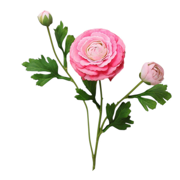 18"-Ultra Realistic Artificial Real Touch Ranunculus: Begonia Pink