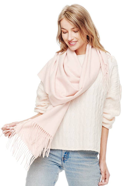 Soft Cashmere Solid Color Fringes Scarf: Green