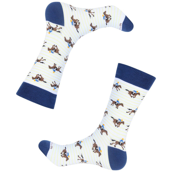 Navy/Yellow Striped Horse Racing Sock