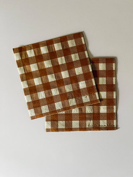 Fall Plaid Cocktail Napkins