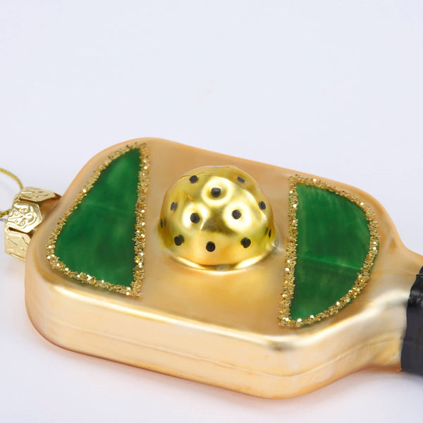 Pickleball Paddle Glass Ornament