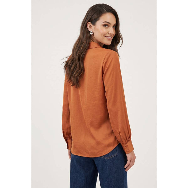 Neck Shirt With Open Seam Sleeve: Mauve / S