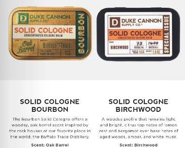 Solid Cologne: Choice of Scent