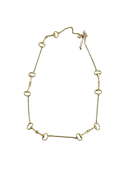 The Snaffle 20" long Chain Necklace. 14K or silver Plated : Silver