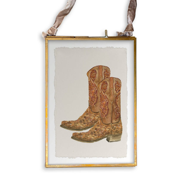 Brown Cowboy Boots: Dishtowel
