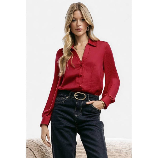 Neck Shirt With Open Seam Sleeve: Mauve / S