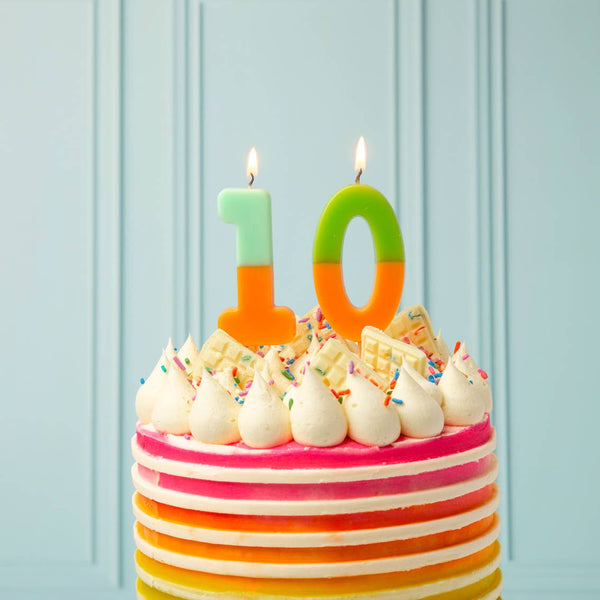 Multicolored Number Candles