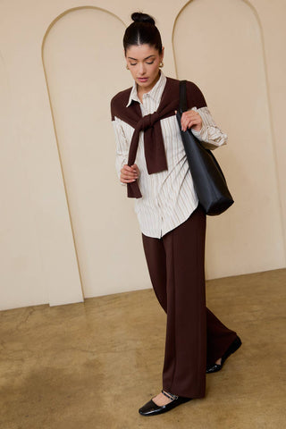 Scuba Wide Leg Pants: Brown