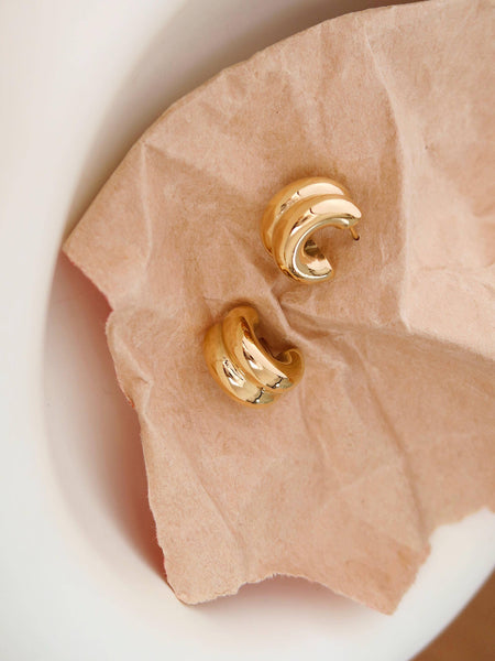Emma Non-Tarnish Double C-Hoop Earring: Silver