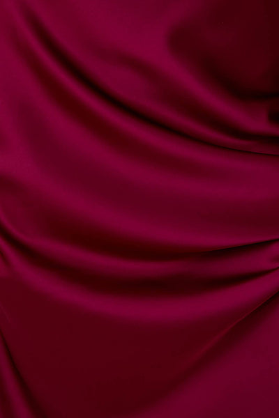 Bias Satin Midi Skirt: Cranberry