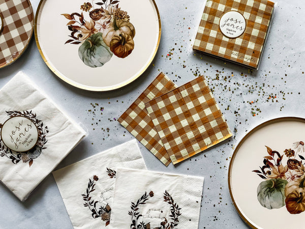 Fall Plaid Cocktail Napkins