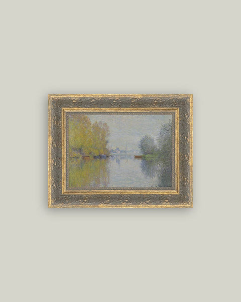 Autumn on the Seine Framed Antique Art: 10x8