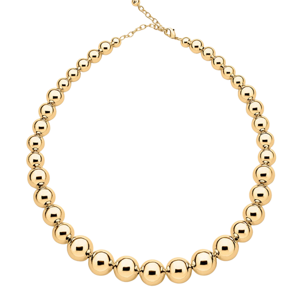 Elysium- Bead Choker Necklace- Steel 14K-Waterproof -: Gold