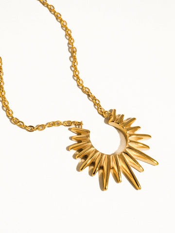 Sun Necklace - gold, non-tarnish