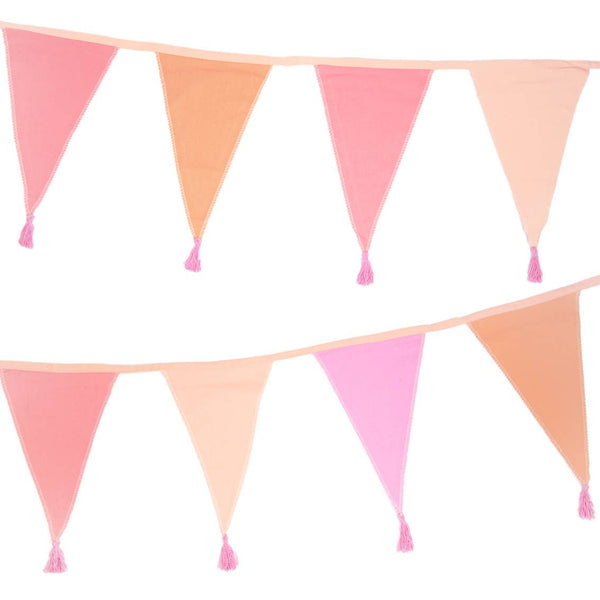 Pink Fabric Bunting Decoration - 10ft, Barbie Party