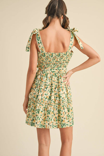 Tiered Mini Dress: Yellow