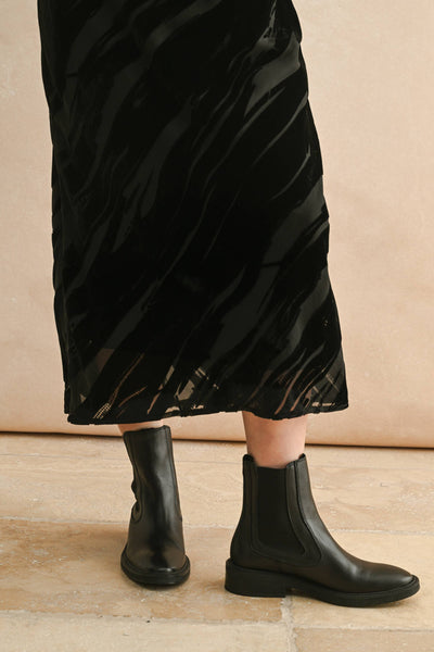 Suede Textured Fabric Long Dress: Brown