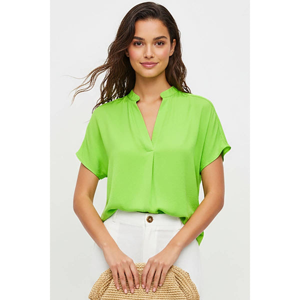 Drop Shoulder Regular Blouse: Khaki / S