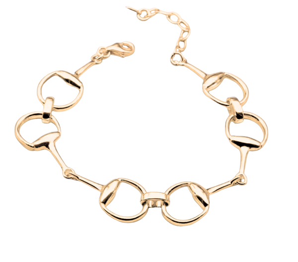 Snaffle Bit Line Bracelet 14K gold or silver: Silver