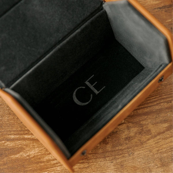 2-Slot Travel Watch Roll - Brown