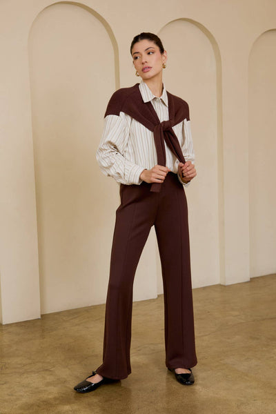 Scuba Wide Leg Pants: Brown