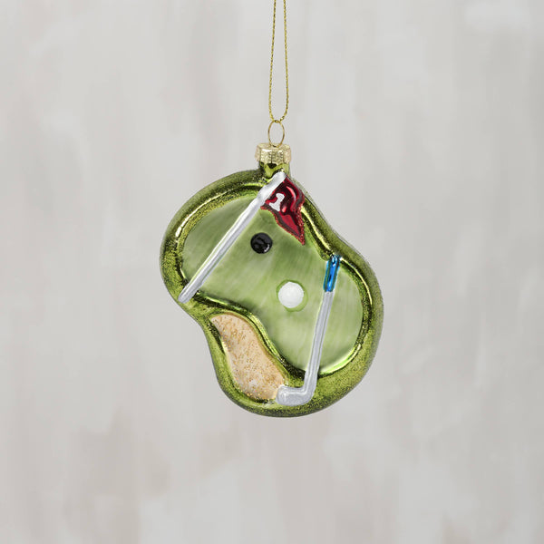 Putting Green Glass Xmas Orn