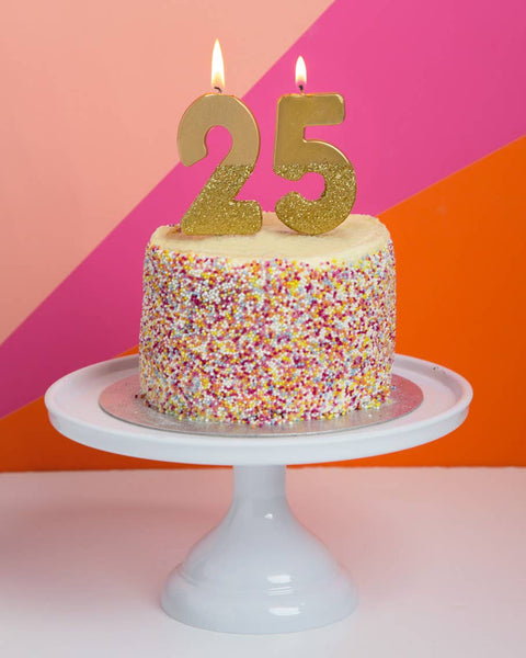 Gold Glitter 0-9 Number Candles