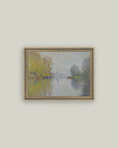 Autumn on the Seine Framed Antique Art: 10x8