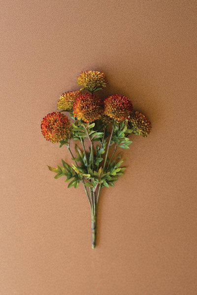 BUNDLE OF SEVEN  ARTIFICIAL DALHIAS - AUBURN: Orange / Plastic / 17.5"t