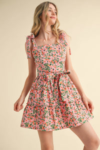 Tiered Mini Dress: Pink
