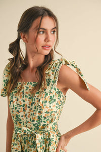Tiered Mini Dress: Yellow