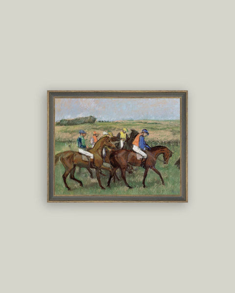 The Races Framed Antique Art: 9x7