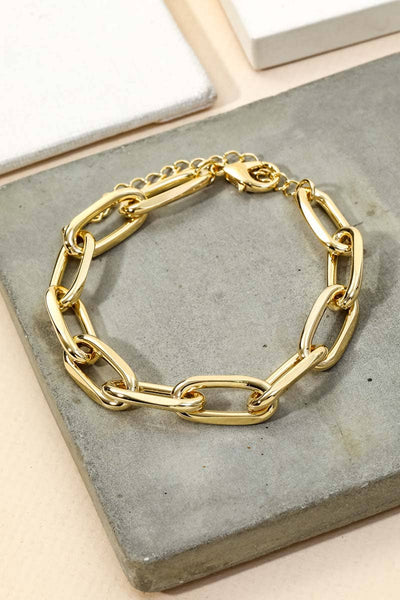 Cable Link Chain Bracelet - Gold
