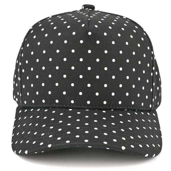 C.C Polka Dot Pattern All Over Trucker Hat: Brown/White