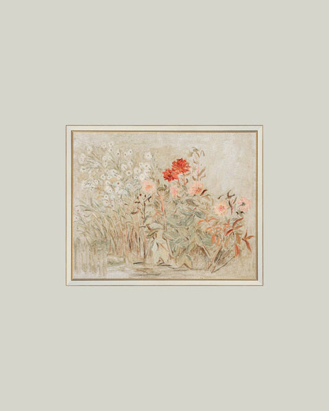 Small Garden Framed Antique Art: 7x5