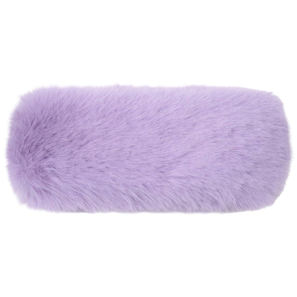 C.C Solid Color Long Faux Fur Headwrap: Taupe