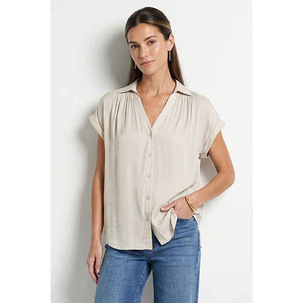 Short Sleeve Blouse: Wine / S