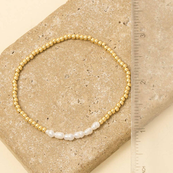 Gold & Pearl Beaded Bracelet