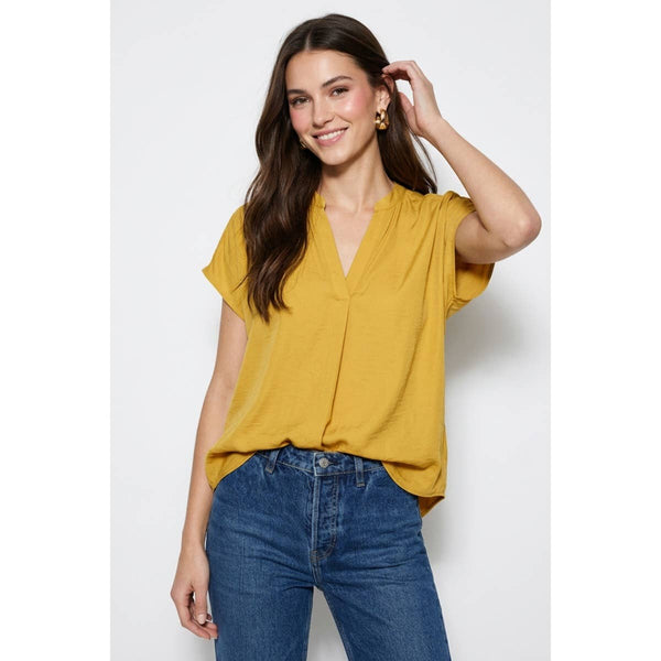 Drop Shoulder Regular Blouse: Khaki / S