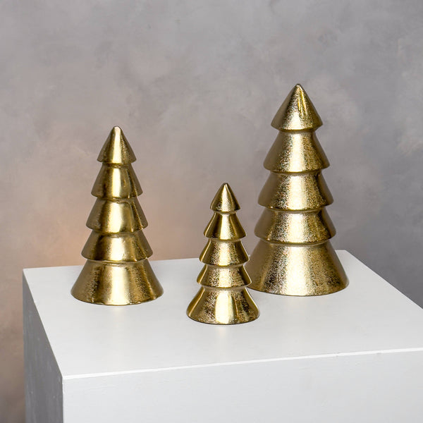 Gold Metal Holiday Tree Set