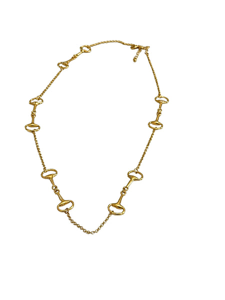 The Snaffle 20" long Chain Necklace. 14K or silver Plated : Yellow Gold