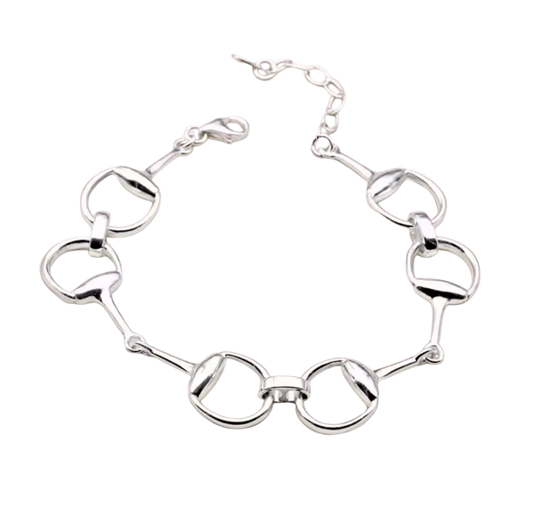 Snaffle Bit Line Bracelet 14K gold or silver: Yellow Gold